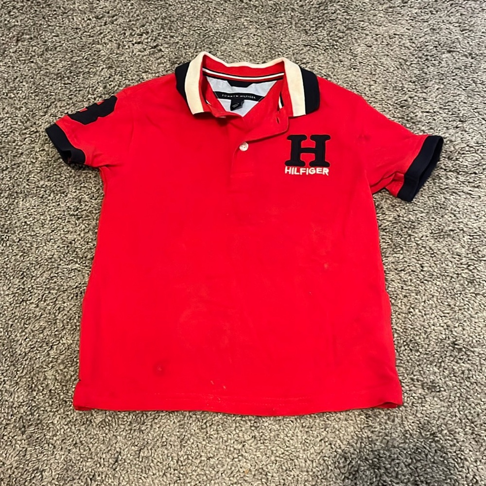 Boys Tommy Hilfiger Red Polo Size 3T